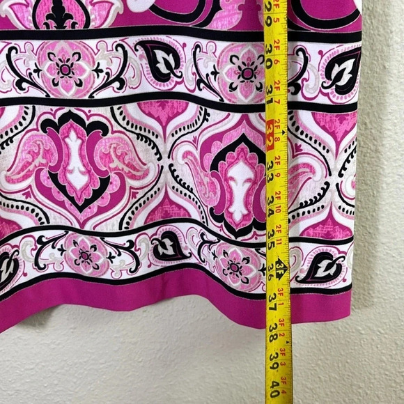 Chico’s Printed Shift Dress in Abstract Paisley Hot Pink White Black size US 4/6 - Picture 9 of 12